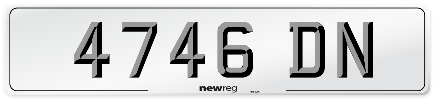 4746 DN Number Plate from New Reg